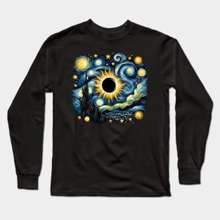 Eclipse Shirt 2024 Eclipse Tshirt Eclipse Shirt April 8 2024 Tee Eclipse 2024 Van Gogh Solar Eclipse Long Sleeve T-Shirt